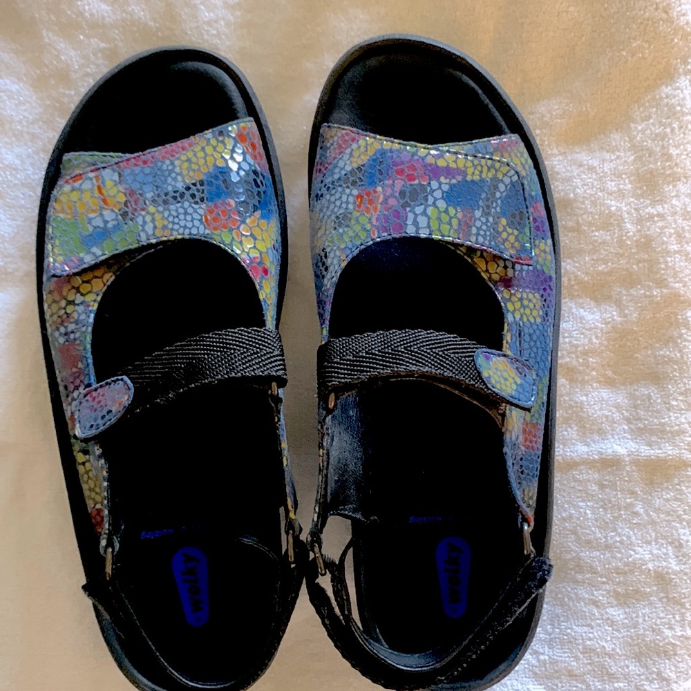 Wolky size 41 (size 9). style:Jewel. "Multi color jeans blue"